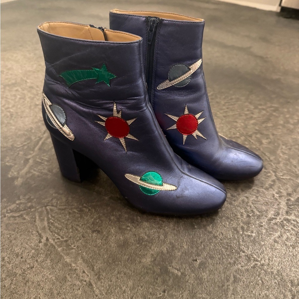Katie Perry The Hallay Star and Moon Blue Ankle Boots